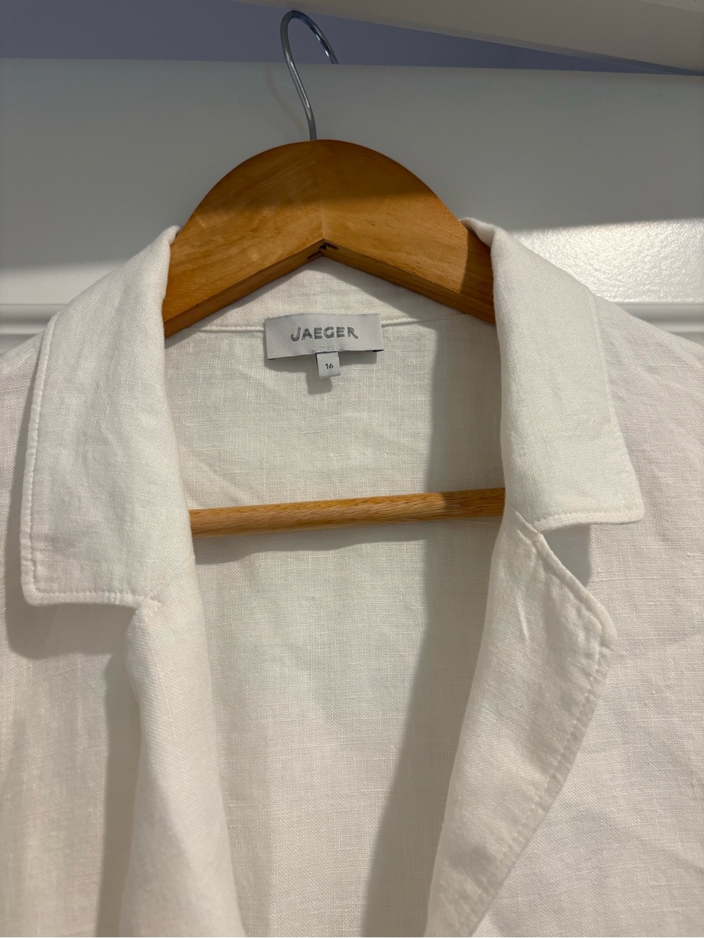 NWOT 100% Linen Open White Blazer Jacket Size 14 Office Chic Coastal Casual - Picture 3 of 7
